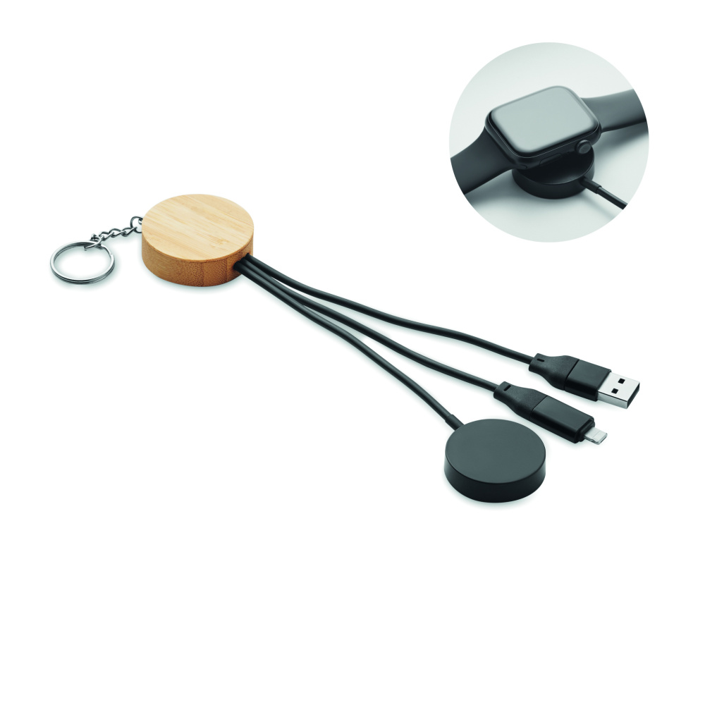 Logo trade corporate gifts picture of: Key ring with 4 in 1 60W cable