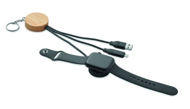 Logo trade promotional merchandise picture of: Key ring with 4 in 1 60W cable