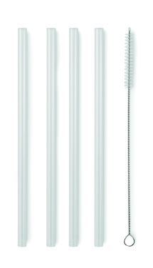 Logo trade promotional products image of: 4 reusable glass straws