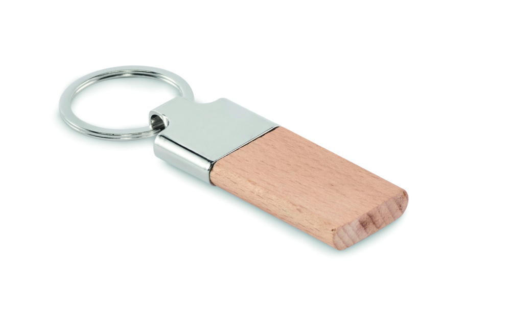 Logo trade corporate gift photo of: Key ring with rubber wood