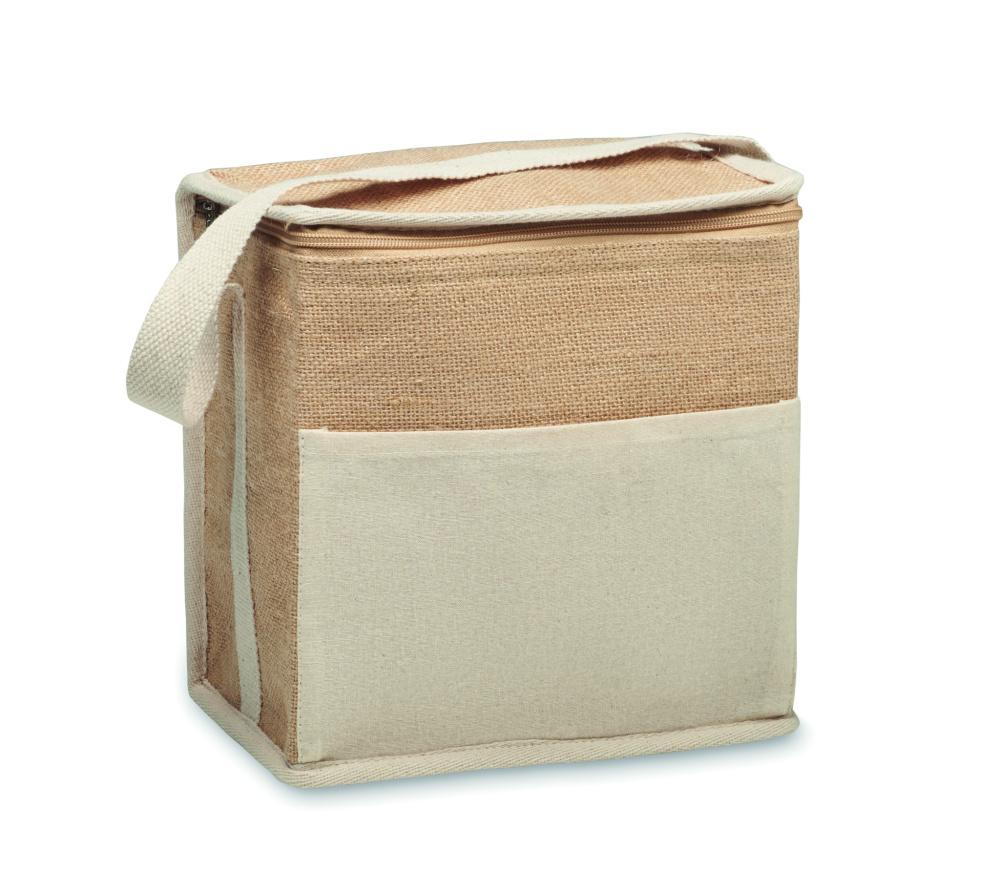 Logotrade promotional gift picture of: Jute and canvas cooler bag 3L