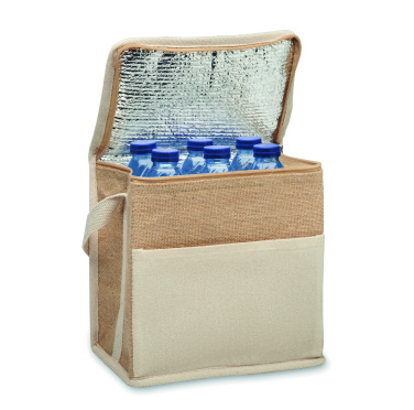 Logotrade promotional merchandise picture of: Jute and canvas cooler bag 3L