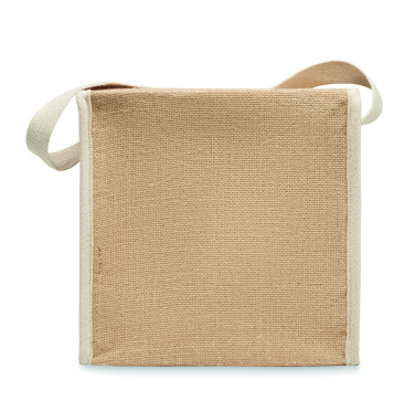 Logo trade advertising products image of: Jute and canvas cooler bag 3L