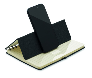 Logo trade promotional giveaways image of: A5 notebook with phone holder