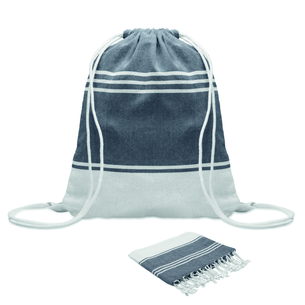 Logo trade promotional items image of: Hammam towel drawstring set