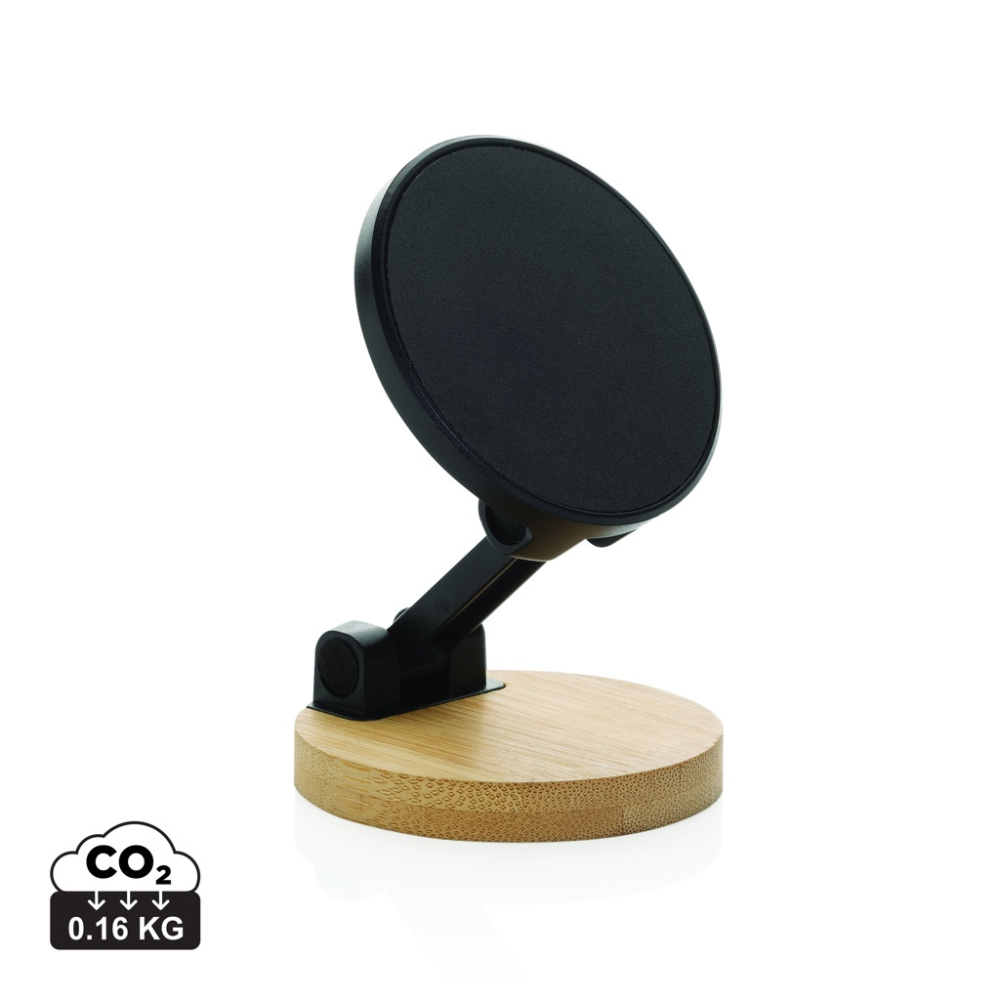 Logotrade promotional gift image of: Magmount RCS recycled plastic and bamboo phone stand