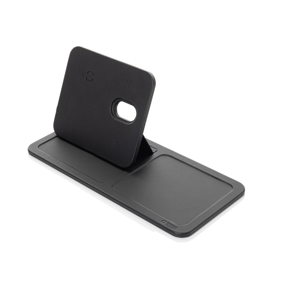 Logotrade promotional item picture of: Swiss Peak 3 in 1 RCS recycled PU wireless charger desk tray