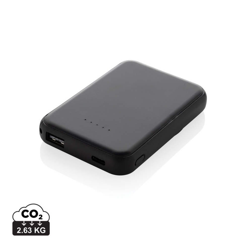 Logotrade promotional item image of: Stellar RCS recycled plastic 5000 mah 5W magnetic powerbank