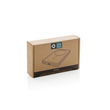 Logo trade promotional products image of: Orion RCS recycled aluminum 5000 mah 5W magnetic powerbank