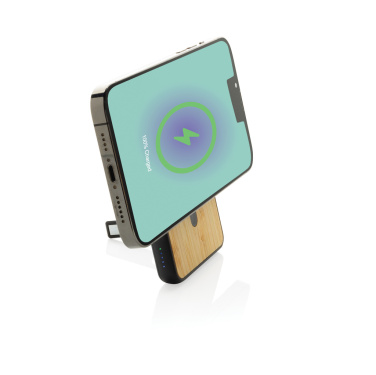 Logotrade promotional giveaways photo of: Zen RCS rplastic 5000 mah 5W magnetic bamboo powerbank