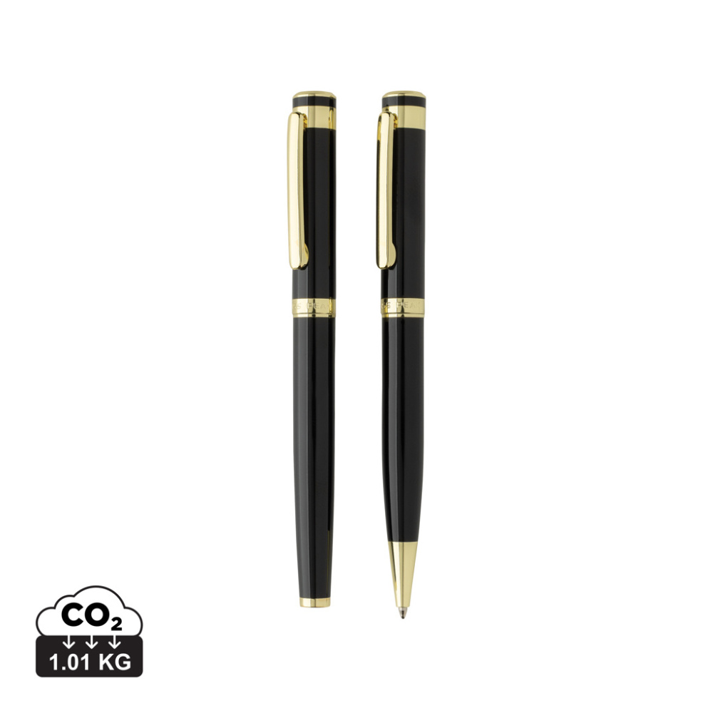 Logotrade promotional gift image of: Swiss Peak Luca RCS recycled brass deluxe pen set