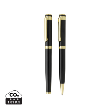 Logo trade promotional merchandise picture of: Swiss Peak Luca RCS recycled brass deluxe pen set