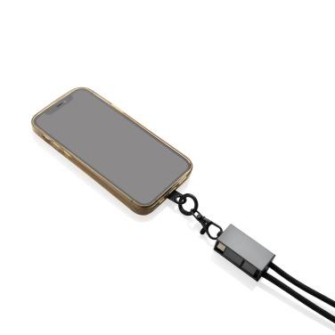 Logotrade promotional item image of: Terra RCS recycled PET phone cord with dual charge cable