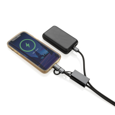 Logo trade corporate gift photo of: Terra RCS recycled PET phone cord with dual charge cable