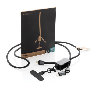 Logotrade corporate gift image of: Terra RCS recycled PET phone cord with dual charge cable