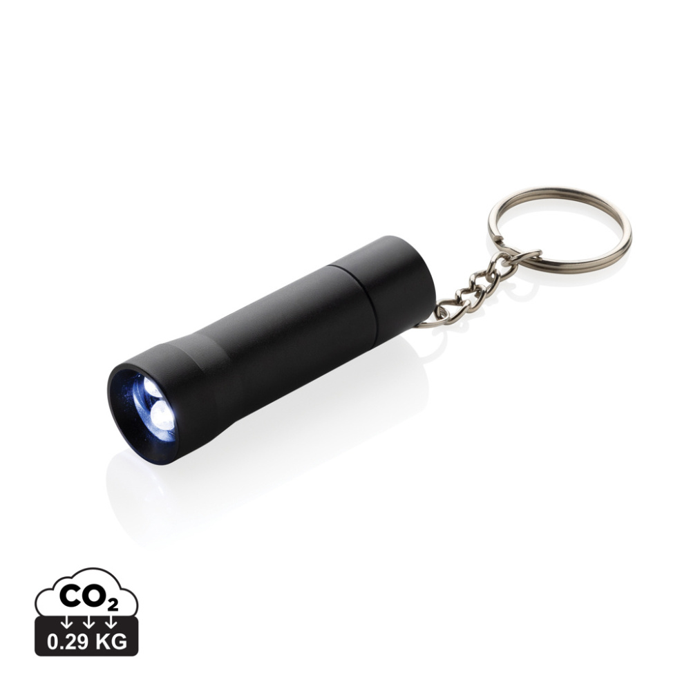 Logo trade corporate gifts picture of: Flash RCS recycled aluminium keychain torch