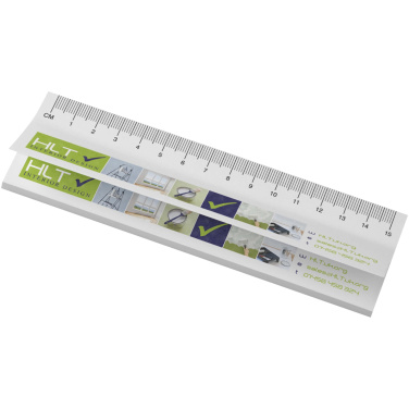 Logo trade business gift photo of: Sticky-Mate® recycled sticky notes with printed 15 cm ruler