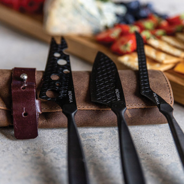 Logo trade promotional items image of: BOSKA Cheese Knife Set Monaco+ Black