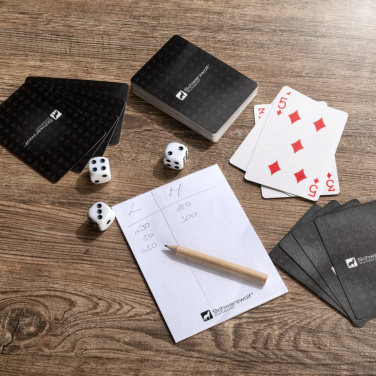 Logotrade promotional gifts photo of: Set of playing cards and dice MURRAY Schwarzwolf