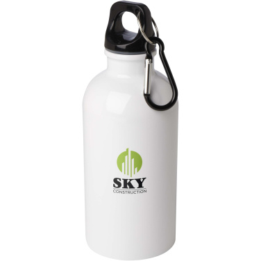 Logo trade corporate gifts picture of: Oregon 400 ml RCS certified single wall stainless steel water bottle with carabiner