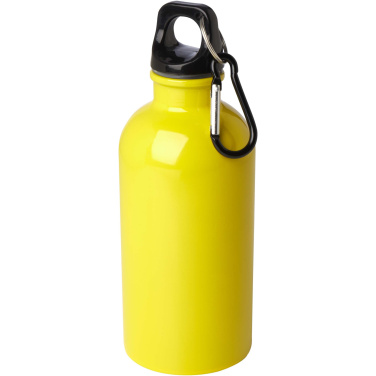 Logotrade advertising product picture of: Oregon 400 ml RCS certified single wall stainless steel water bottle with carabiner