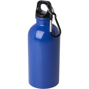 Logotrade promotional merchandise photo of: Oregon 400 ml RCS certified single wall stainless steel water bottle with carabiner