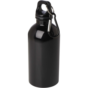 Logotrade promotional item picture of: Oregon 400 ml RCS certified single wall stainless steel water bottle with carabiner