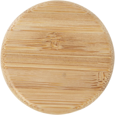 Logo trade promotional products image of: Lume 500 ml matte soda lime glass bottle with bamboo lid