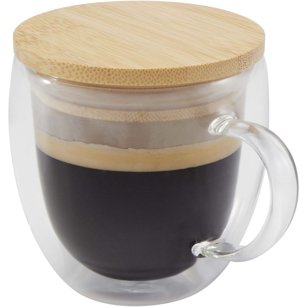 Logotrade promotional giveaway picture of: Lenora 250 ml glass cup with bamboo lid