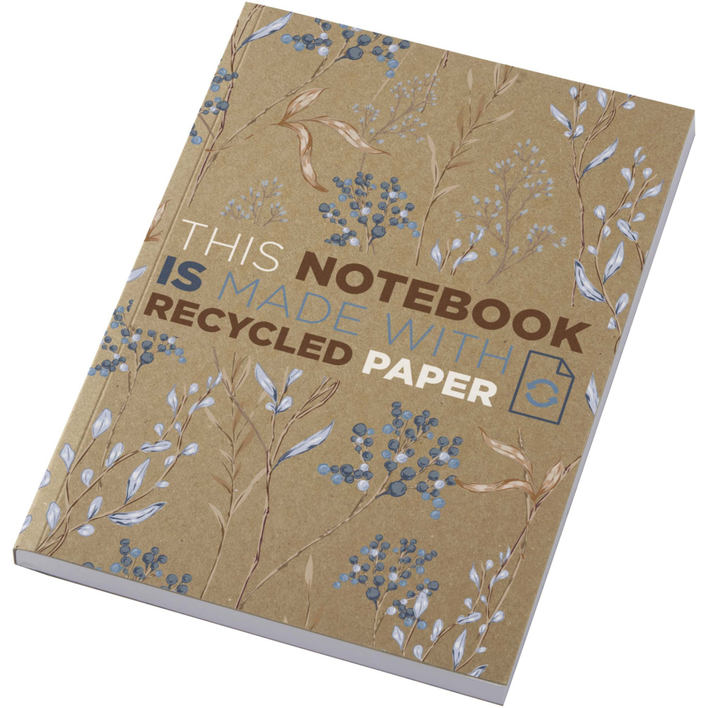 Logo trade promotional gift photo of: Novella Austen A5 recycled soft cover kraft notebook - 100 sheets