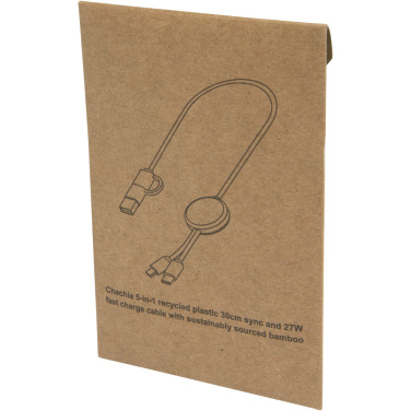 Logotrade corporate gift picture of: Citala 5-in-1 recycled plastic 30 cm data sync and 27W fast charge cable