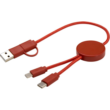 Logotrade promotional merchandise image of: Citala 5-in-1 recycled plastic 30 cm data sync and 27W fast charge cable