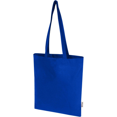 Logo trade promotional products picture of: Madras Blend 140 g/m² GRS recycled cotton tote bag 7L