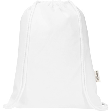 Logo trade promotional merchandise photo of: Oregon Blend 140 g/m² GRS recycled drawstring bag 5L