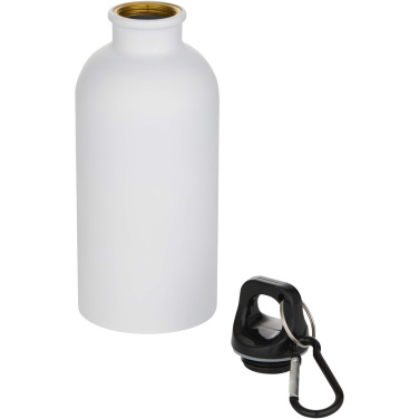 Logotrade promotional merchandise photo of: Oregon 400 ml matte RCS recycled single wall stainless steel water bottle with carabiner