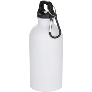 Logo trade business gifts image of: Oregon 400 ml sublimation RCS recycled single wall stainless steel water bottle with carabiner