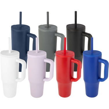 Logotrade promotional merchandise photo of: Brady 900 ml RCS certified insulated tumbler with silicone straw
