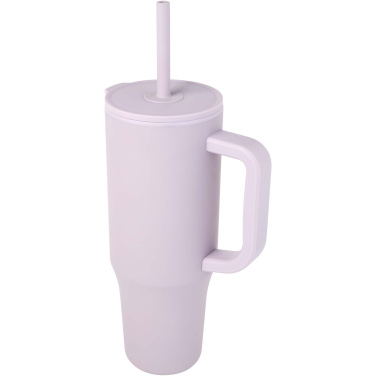 Logo trade promotional gifts image of: Brady 900 ml RCS certified insulated tumbler with silicone straw