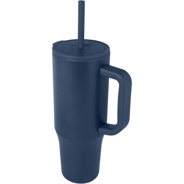 Logotrade promotional product image of: Brady 900 ml RCS certified insulated tumbler with silicone straw