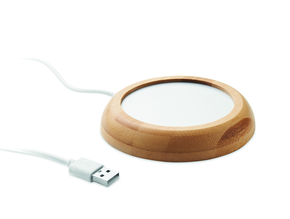 Logo trade advertising product photo of: Bamboo mug warmer with USB