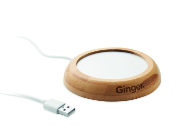 Logotrade promotional products photo of: Bamboo mug warmer with USB
