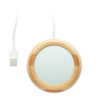 Logo trade promotional giveaway photo of: Bamboo mug warmer with USB