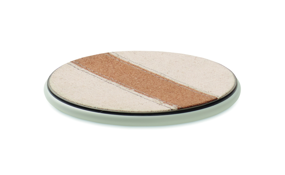 Logo trade promotional merchandise picture of: Cork wireless charger 15W
