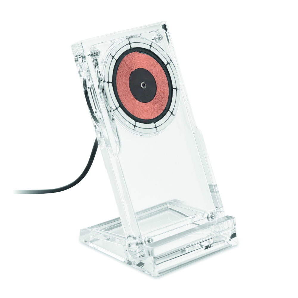 Logo trade corporate gifts image of: Acrylic wireless charger 15W