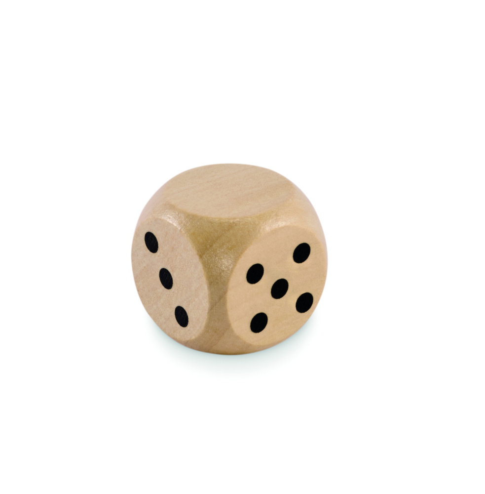 Logo trade promotional merchandise photo of: Schima wooden dice 3cm dia
