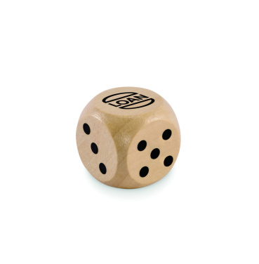 Logo trade promotional items picture of: Schima wooden dice 3cm dia