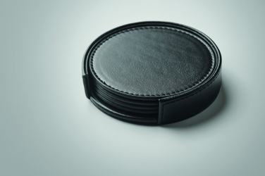 Logo trade corporate gifts image of: Set of 4 PU coasters