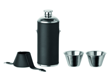 Logo trade promotional merchandise image of: Hip flask with shot cups