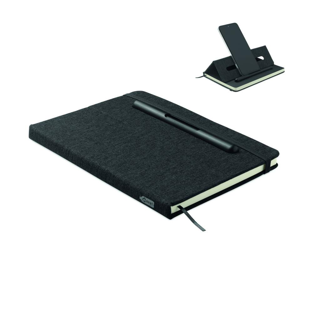 Logotrade promotional merchandise picture of: A5 notebook with phone holder