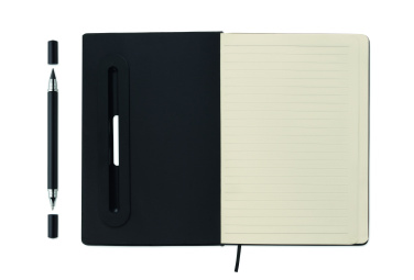 Logo trade corporate gifts image of: A5 notebook with phone holder
